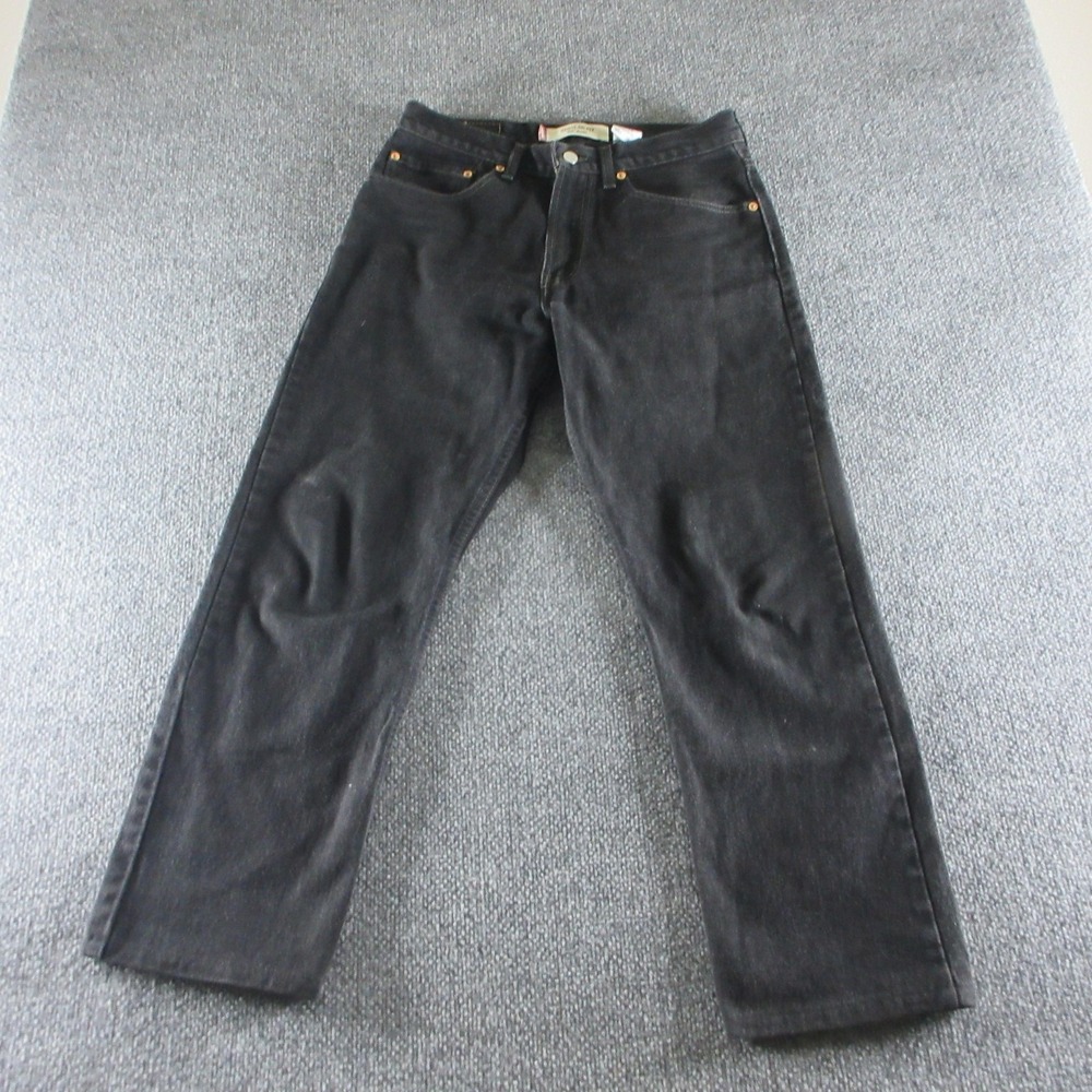 Levis 505 Jeans Mens 31x27 Black Regular Straight Dark Wash Denim Casual Pants